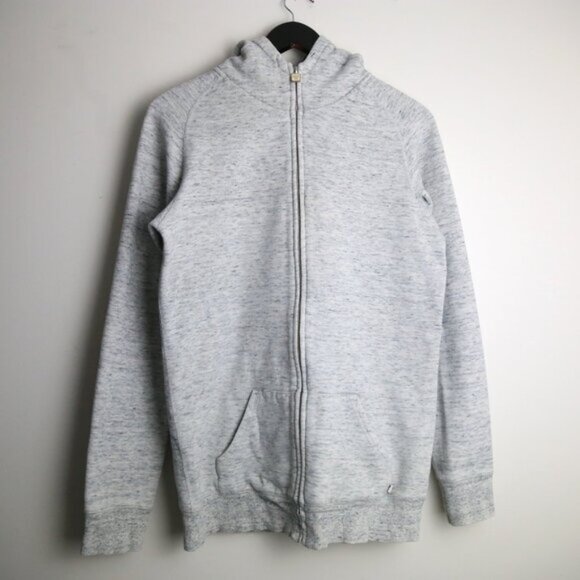 Aritzia TNA Light Heathered Grey Full Zip-up Hoodie Sweater Size Large - Picture 1 of 7